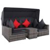 vidaXL 7 Piece Garden Lounge Set with Cushions Poly Rattan Grey