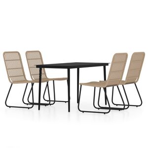 vidaXL 5 Piece Garden Dining Set Oak