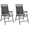 vidaXL Folding Chairs 2 pcs Melange Grey Steel and Textilene