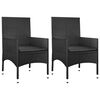 vidaXL 4 Piece Garden Lounge Set with Cushions Black Poly Rattan