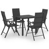 vidaXL Dining Set | Black | PE Rattan, Aluminium, Glass | Small