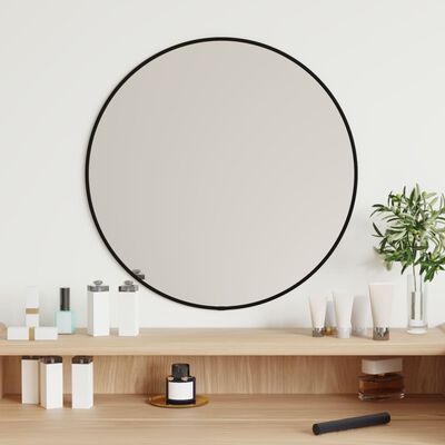 vidaXL Wall Mirror Black Ø 50 cm Round