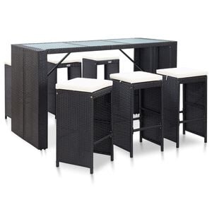 vidaXL Garden Bar Set | Black, Cream White