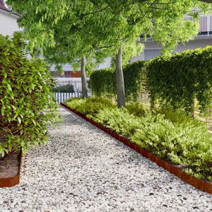 vidaXL Lawn Edging 10 pcs 10 x 103 cm Weathering Steel Rusty