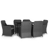 vidaXL 7 Piece Garden Dining Set with Cushions Black