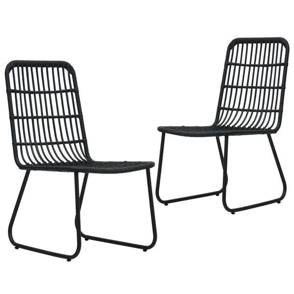 vidaXL Garden Chairs 2 pcs Poly Rattan Black