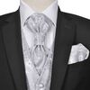 Men's Paisley Wedding Waistcoat Set Size 52 Silver