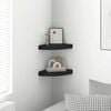 vidaXL Floating Corner Shelves 2 pcs Black 25x25x3.8 cm MDF