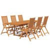 vidaXL 7 Piece Garden Dining Set Solid Wood Acacia 160-240 cm