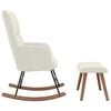 vidaXL Rocking Chair with a Stool Cream White Velvet