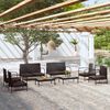 vidaXL 8 Piece Garden Lounge Set with Cushions Poly Rattan Black