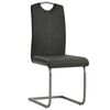 vidaXL Cantilever Dining Chairs 4 pcs Grey Faux Leather