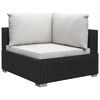 vidaXL 13 Piece Garden Lounge Set with Cushions Poly Rattan Black