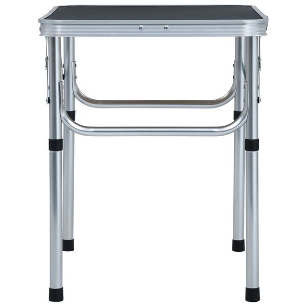 vidaXL Folding Camping Table Grey Aluminium 60x45 cm