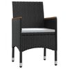 vidaXL 7 Piece Outdoor Dining Set with Cushions Black