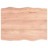 vidaXL Table Top Light Brown 80x60x(2-6) cm Treated Solid Wood Live Edge