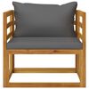 vidaXL 5 Piece Garden Lounge Set with Cushion Solid Acacia Wood