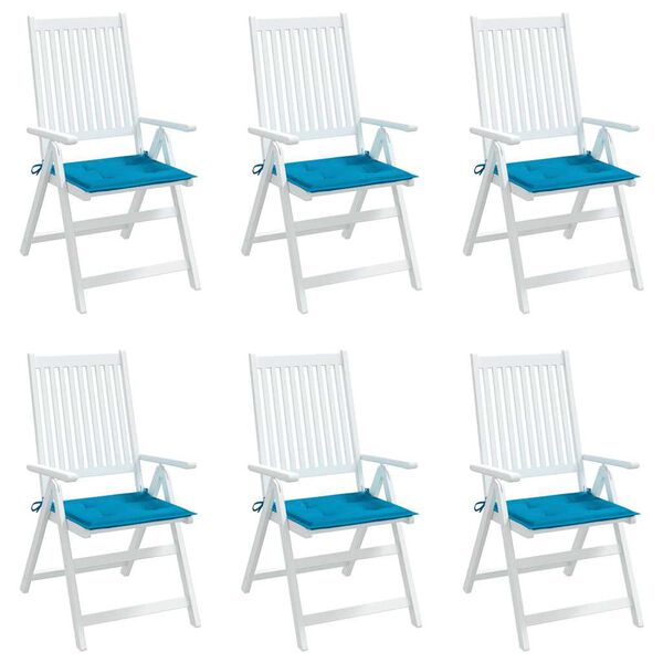 vidaXL Garden Chair Cushions 6 pcs Blue 40x40x4 cm Oxford Fabric