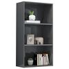 vidaXL 3-Tier Book Cabinet High Gloss Grey 60x30x114 cm Engineered Wood