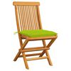 vidaXL Garden Chairs with Bright Green Cushions 2 pcs Solid Teak Wood