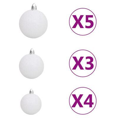 vidaXL Artificial Pre-lit Christmas Tree with Ball Set 180cm 620 Branches