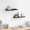 vidaXL Picture Frame Ledge Shelves 2 pcs Black 40x9x3 cm MDF
