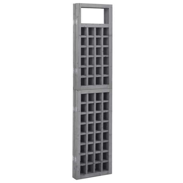 vidaXL 3-Panel Room Divider/Trellis Solid Fir Wood Grey 121x180 cm
