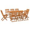 vidaXL Dining Set | Brown | Solid Acacia wood | 180x90x75 cm | Foldable