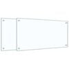 vidaXL Kitchen Backsplashes 2 pcs Transparent 80x40 cm Tempered Glass