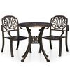 vidaXL 3 Piece Bistro Set Cast Aluminium Bronze