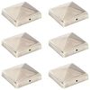 vidaXL Pyramid Fence Post Caps 6 pcs Stainless Steel 91x91 mm