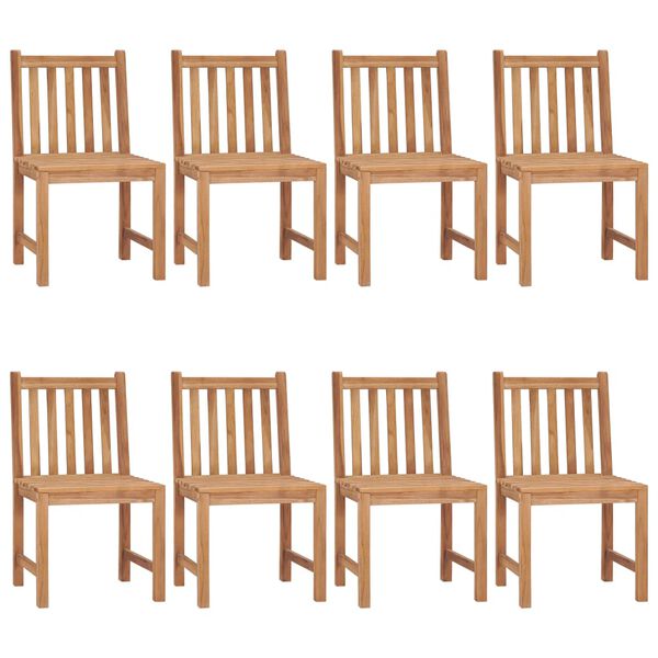 vidaXL Garden Chairs 8 pcs with Cushions Solid Teak Wood