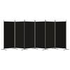vidaXL 6-Panel Room Divider Black 520x180 cm Fabric