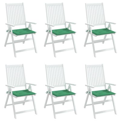 vidaXL Garden Chair Cushions 6 pcs Green 50x50x3 cm Oxford Fabric