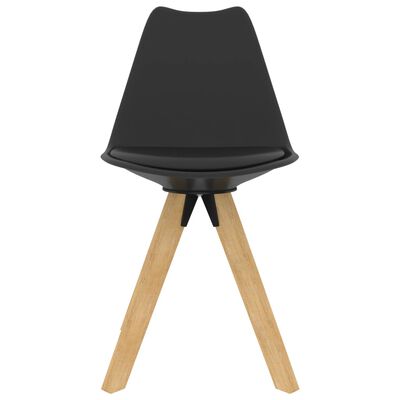 vidaXL Dining Chairs 4 pcs Black PP and Solid Beech Wood