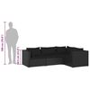 vidaXL 4 Piece Garden Lounge Set with Cushions Poly Rattan Black