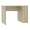 vidaXL Desk | White and Sonoma oak | Engineered wood | 110x60x73 cm