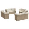 vidaXL 12 Piece Garden Sofa Set with Cushions Beige Poly Rattan