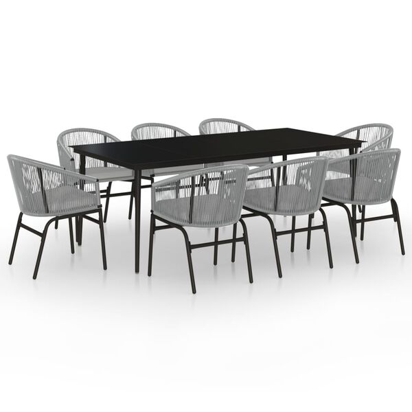 vidaXL 9 Piece Garden Dining Set Anthracite