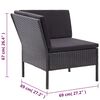 vidaXL 6 Piece Garden Lounge Set with Cushions Poly Rattan Black