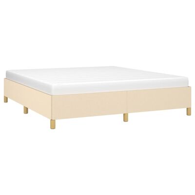 vidaXL Bed Frame without Mattress Cream 180x200 cm Super King Fabric