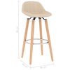 vidaXL Bar Stools 2 pcs Cream Fabric