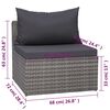 vidaXL 7 Piece Garden Lounge Set with Cushions Poly Rattan Grey