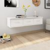 vidaXL Wall Drawer Shelf High Gloss White 88x26x18.5 cm Engineered Wood