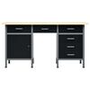 vidaXL Workbench Black 160x60x85 cm Steel