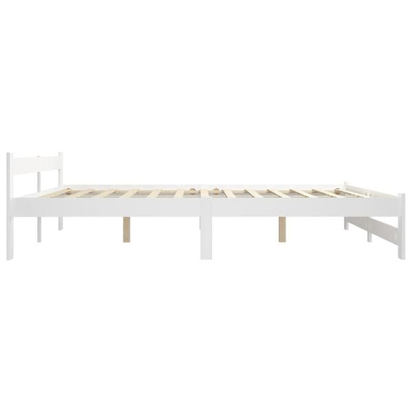 vidaXL Bed Frame without Mattress White Solid Pine Wood 160x200 cm