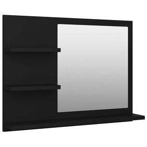 vidaXL Bathroom Mirror Black 60x10.5x45 cm Engineered Wood
