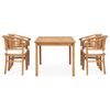 vidaXL 5 Piece Garden Dining Set with Cushions Solid Teak Wood