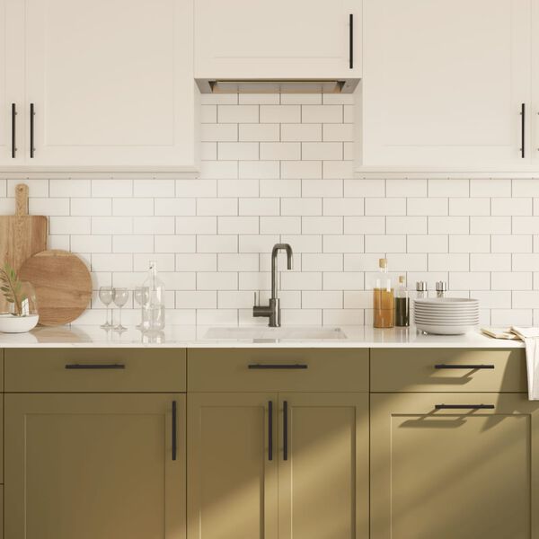 vidaXL Cabinet Handles 10 pcs Black 128 mm Stainless Steel