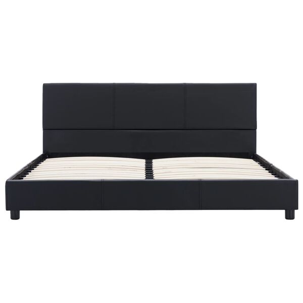 vidaXL Bed Frame without Mattress Black Faux Leather 120x200 cm